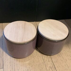 Set of Two Brown Ceramic Bowls